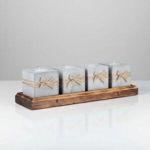 Rustykalne betonowe świeczniki na tealighty