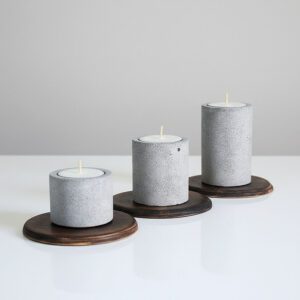 Klasyczne świeczniki betonowe cylindry zestaw 3 szt.