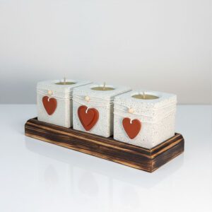 Zestaw betonowych świeczników na tealighty