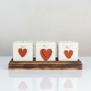 Zestaw na prezent -kwadratowe świeczniki z betonu na telighty