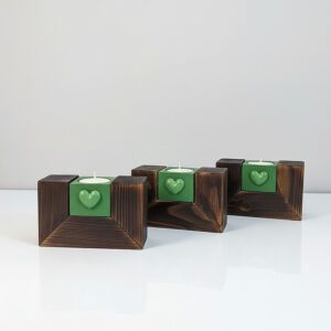 świeczniki drewniane na tealighty