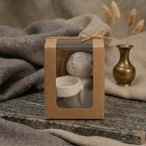 Świecznik mnich tealight w pudełku prezentowym