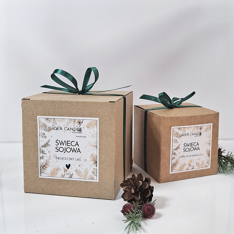 Świece sojowe Idea Candle – zestaw prezentowy w świątecznym opakowaniu