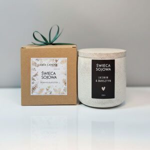 Ręcznie robiona świeca sojowa zapachowa w betonowym pojemniku