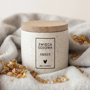 Ręcznie zrobiona świeca sojowa o zapachu Amber
