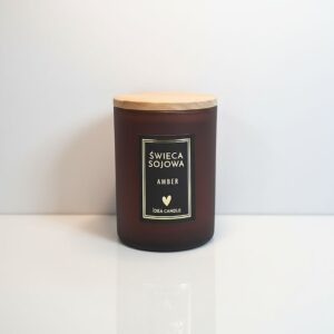 Świeca sojowa Amber 200 g<br> matowe szkło / ciemne bordo