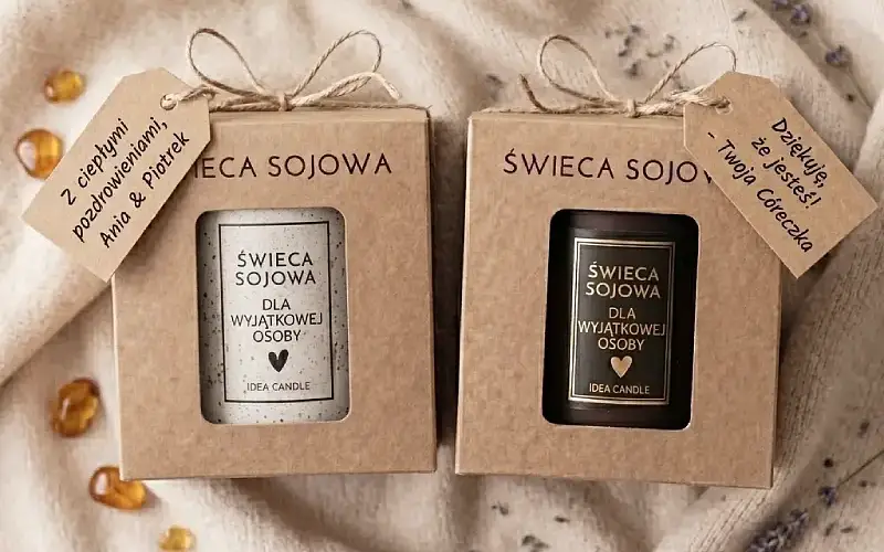 personalizowane świece sojowe na prezent