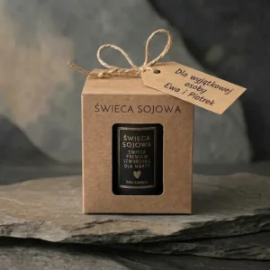 świeca personalizowana gotowa do wręczenia